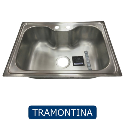 FREGADOR DE EMPOTRAR MORGANA SENCILLO ACERO INOXIDABLE SATINADO 69 CM X 49 CM TRAMONTINA 93806122