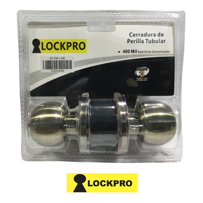 CERRADURA DE POMO DE BAÑO BRONCE ANTIGUO 607 LOCKPRO