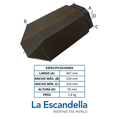 REMATE CUMBRERA ANGULAR MARRON KLINKER ESCANDELLA Q122MK