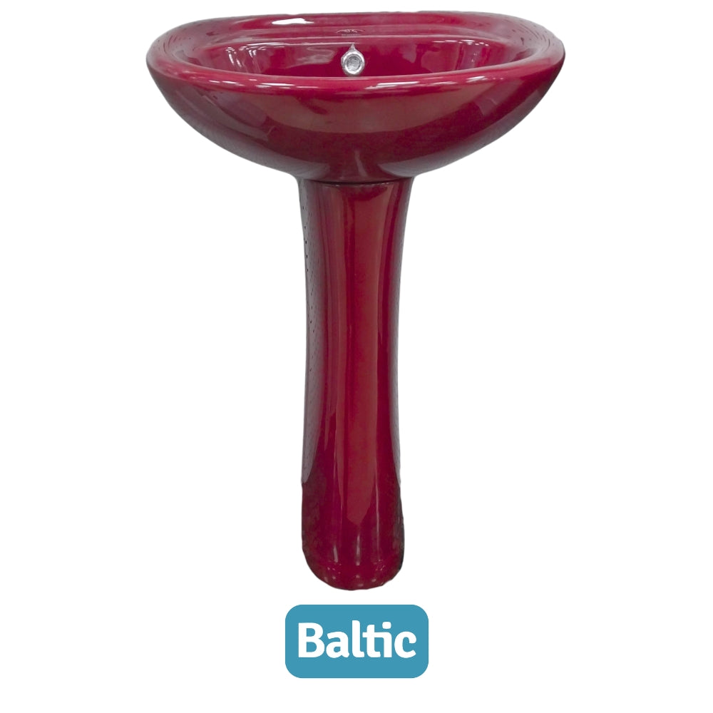 LAVAMANOS CON PEDESTAL COLOR ROJO VINO BALTIC SR-3008