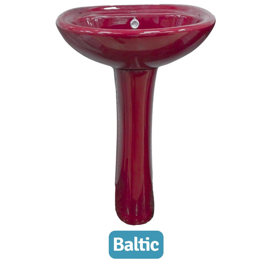 LAVAMANOS CON PEDESTAL COLOR ROJO VINO BALTIC SR-3008