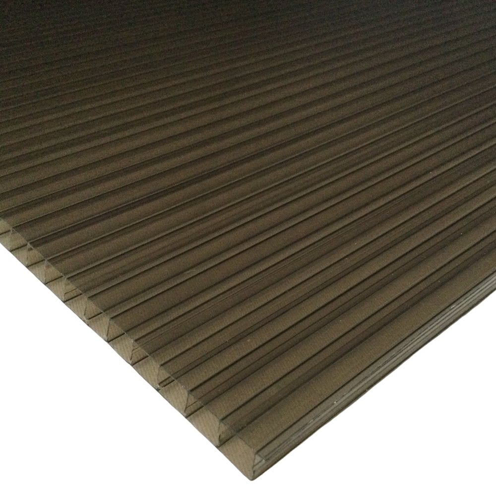 LAMINA DE POLICARBONATO ALVEOLAR 4 PIES X 12 PIES X 10MM HUMO OR