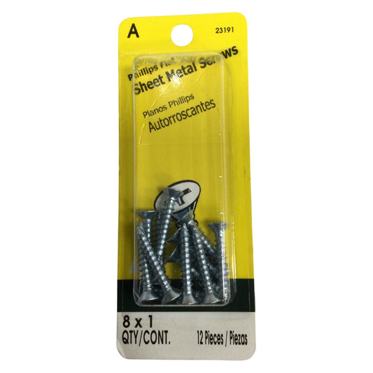 TORNILLO PARA LAMINA ZINCADO CAB PLANA PHILLIPS #8 x 1 PULGADAS