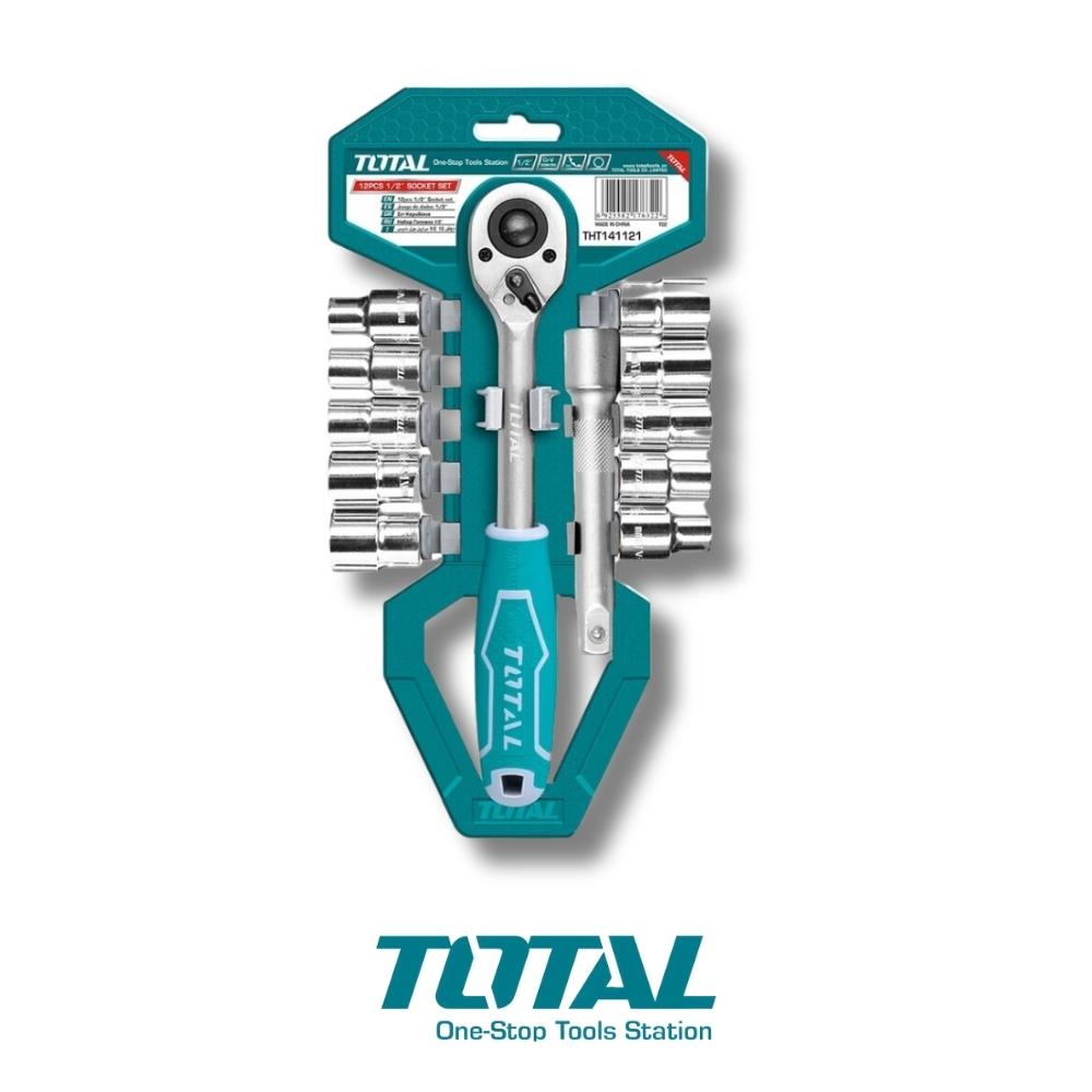 JUEGO DE RATCHET CON SOCKET 1/2 PULGADAS 12 PIEZAS TOTAL THT141121