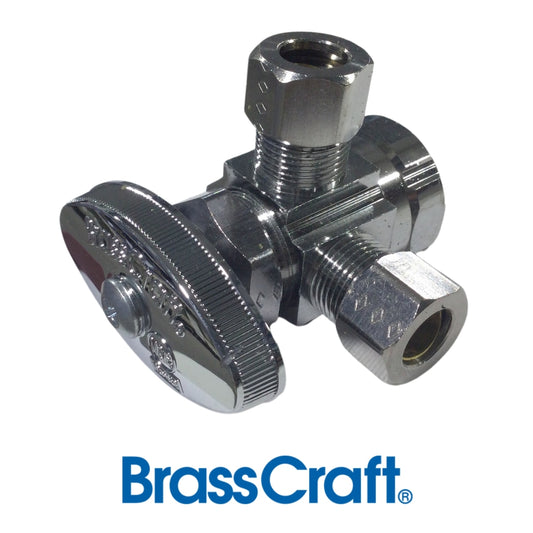 LLAVE DE ANGULO DOBLE 3/8 PULGADASX1/2 PULGADASX3/8 PULGADAS CROMADA R1701LRC1 BRASSCRAFT