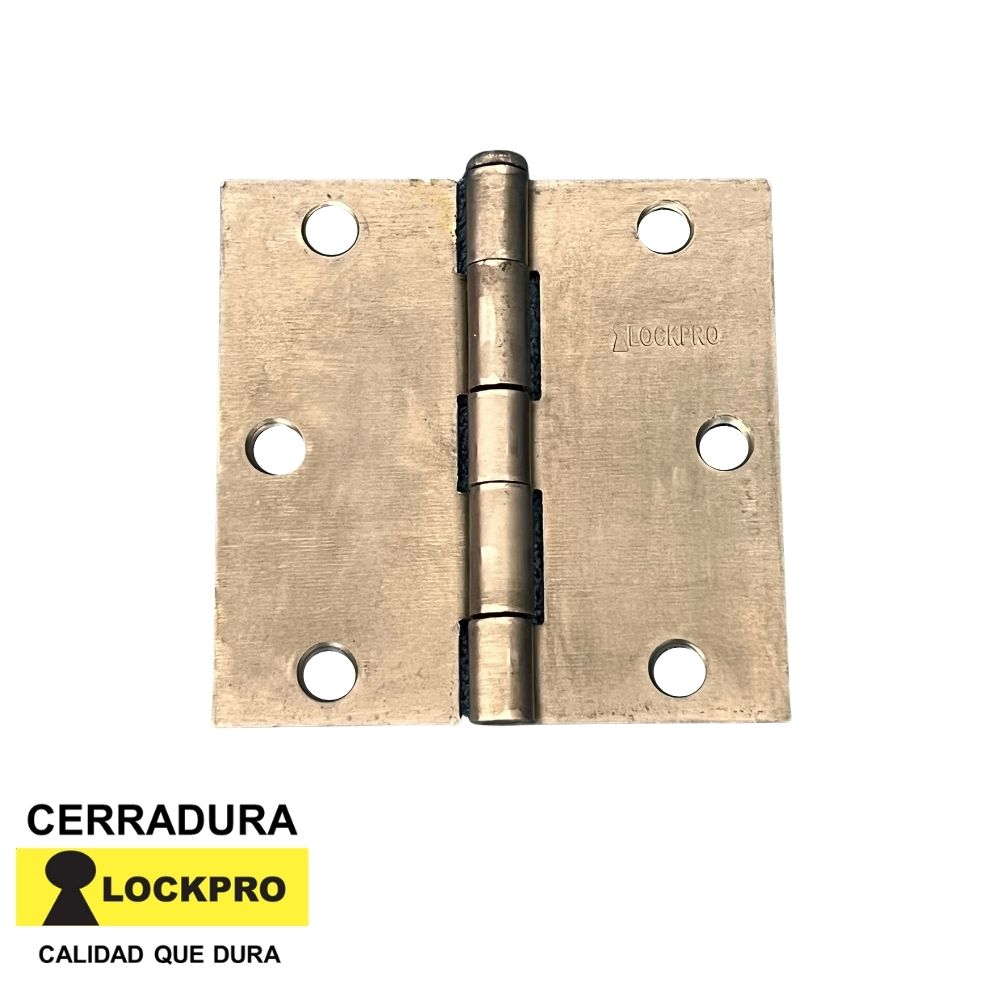 BISAGRA SOLDABLE 3-1/2 PULGADAS X 3-1/2 PULGADAS 2.0 MM ESPESOR LOCKPRO