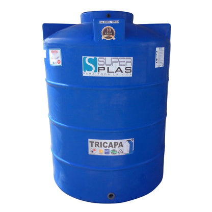 TANQUE DE RESERVA DE AGUA TRICAPA AZUL 690 GALONES (2600 LITROS) CON VALVULA