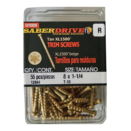 TORNILLO CABEZA RECORTADA COLOR LATON XL 1500 #8 x 1-1/4 PULGADAS