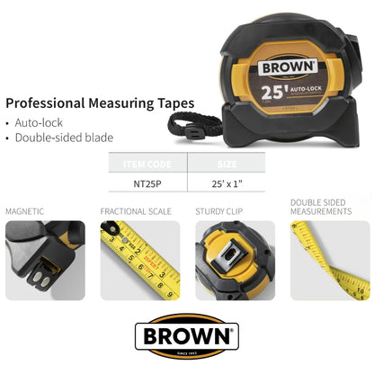 CINTA METRICA PROFESIONAL AUTO LOCK 25 PIES (7.5M)