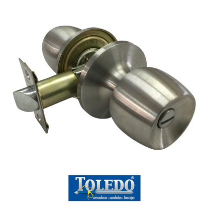 CERRADURA DE POMO MALAGA BOTON ACERO INOXIDABLE TOLEDO