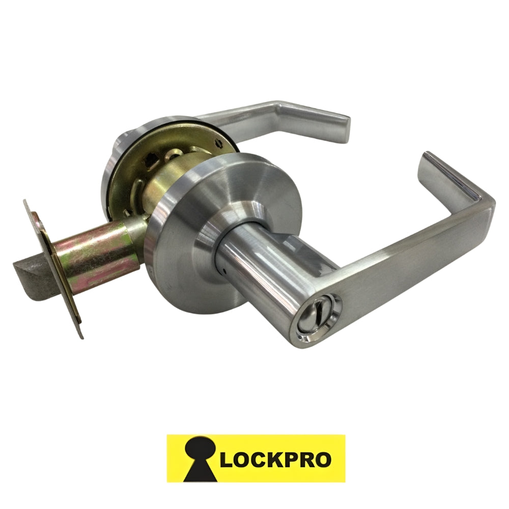 CERRADURA BAÑO CON MANIJA GRADO 2 SATIN NIQUEL SIN LLAVE/BOTON 9802 LOCKPRO