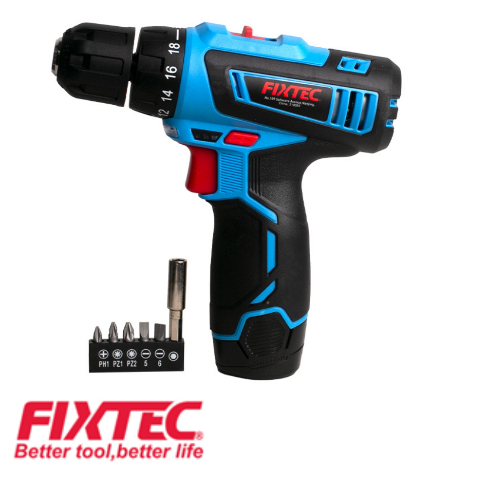 TALADRO ROTACIONAL FIXTEC FCD12L03-110V 12V LITHIUM 2 VELOCIDADES