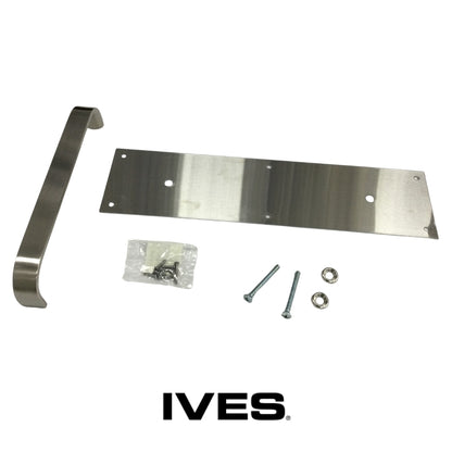 PLACA CON HALADOR DE ACERO INOXIDABLE 4 PULGADAS X 16 PULGADAS Y 10 PULGADAS DE CENTRO A CENTRO ACABADO US32D  (8305-0 4X16 10 PULGADAS CTC US32D/630 ) IVES