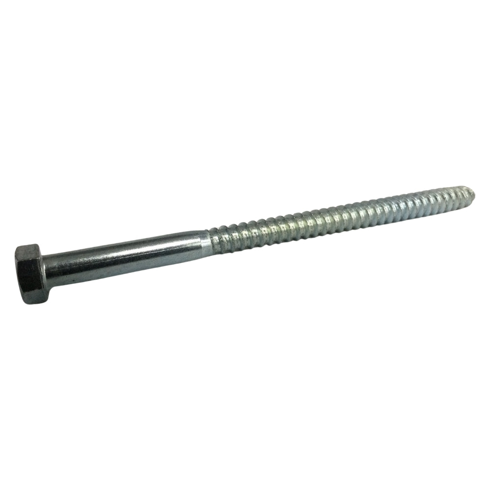 TORNILLO TIRAFONDO HEXAGONAL ZINCADO ACERO GRADO 2 1/2 PULGADAS x 8 PULGADAS