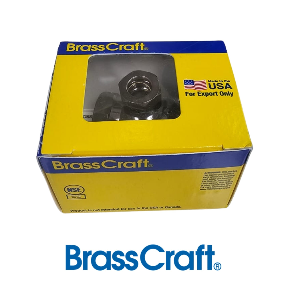 LLAVE DE ANGULO DOBLE 3/8 PULGADAS X 3/8 PULGADAS X 3/8 PULGADAS CROMADA R1501LRC1 BRASSCRAFT