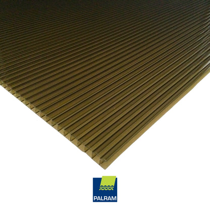 LAMINA DE POLICARBONATO ALVEOLAR 1.22m X 3.05m X 6mm (4 PIES X 10 PIES X 6mm) BRONCE PALRAM