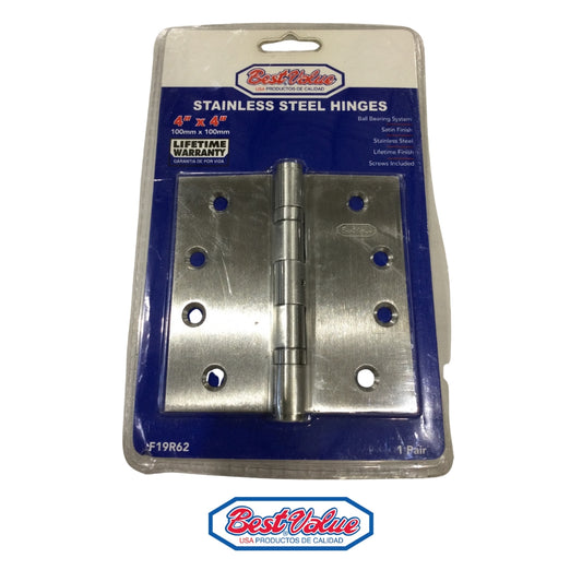 BISAGRA CON BALINERAS ACERO INOX 4 X 4 PULG F19R62 BV