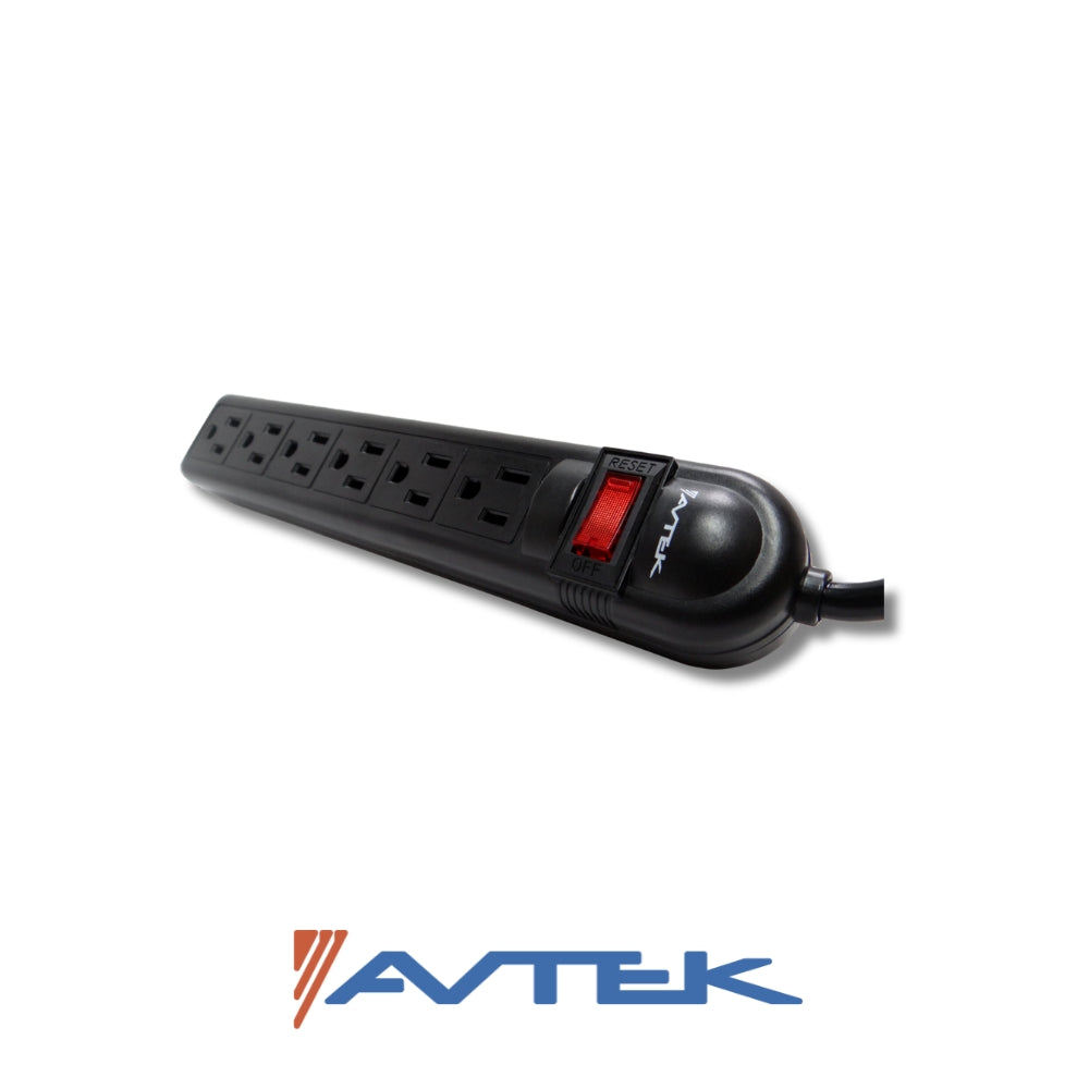 REGLETA CON SUPRESOR DE SOBREVOLTAJE PARA EQUIPOS ELECTRONICOS 1200 VA/W- 220 JOULES AVTEK