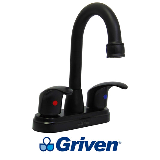 LLAVE DOBLE DE LAVAMANOS CUELLO TIPO BAR NEGRO GRIVEN GV-BF-1A