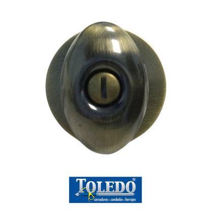 CERRADURA TOLEDO SANTIAGO BOTON SIN LLAVE BRONCE ANTIGUO