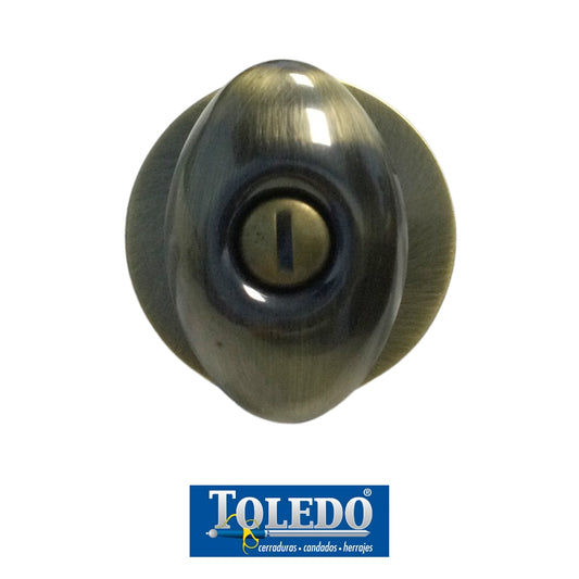 CERRADURA TOLEDO SANTIAGO BOTON SIN LLAVE BRONCE ANTIGUO