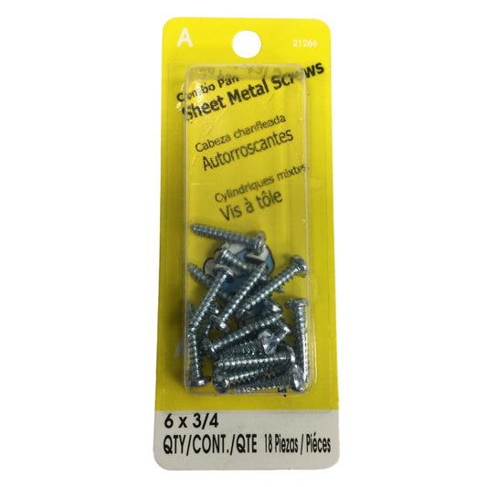 TORNILLO PARA LAMINA COMBO PAN HEAD ZINCADO #6 x 3/4 PULGADAS