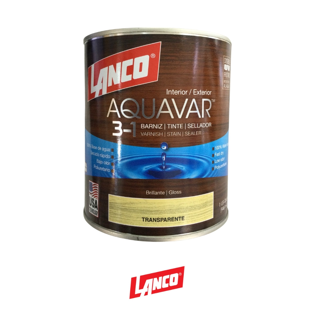 BARNIZ AQUAVAR TRANSPARENTE 1/4 AQ1368-5  LANCO