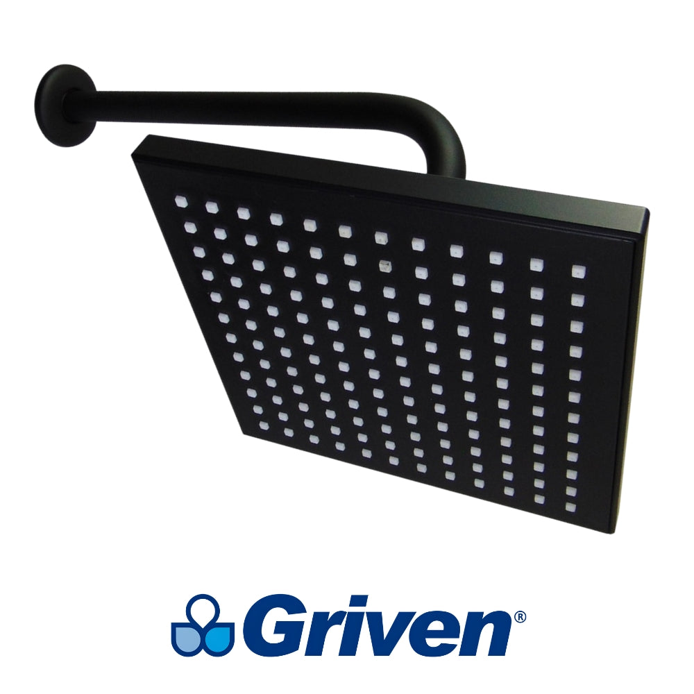 REGADERA TIPO LLUVIA 8 PULGADAS NEGRA GRIVEN GV-SHB-A8