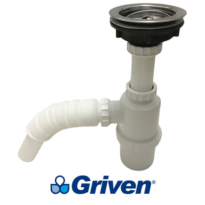 TRAMPA FLEXIBLE PARA FREGADERO CON BOTELLA Y DESAGUE GRIVEN GV-HAD-153