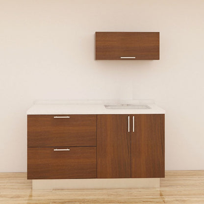 MUEBLE DE COCINA CON FREGADOR Y GABINETE AEREOS COLOR CHOCOLATE YKL-CG-05/TH2215 DERECHO 1.20M