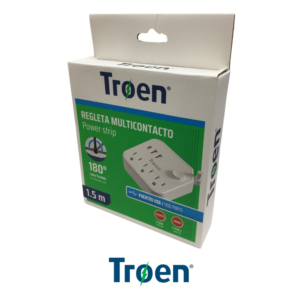 REGLETA MULTICONTACTO (2USB + 1 TYPE C) TR-MSC2U1C-W