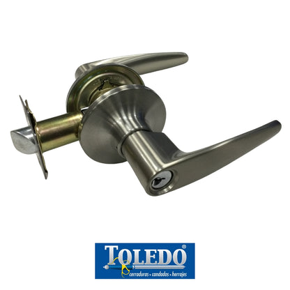 CERRADURA DE  LEVER BARCELONA LLAVE-BOTON SATIN NIQUEL TOLEDO