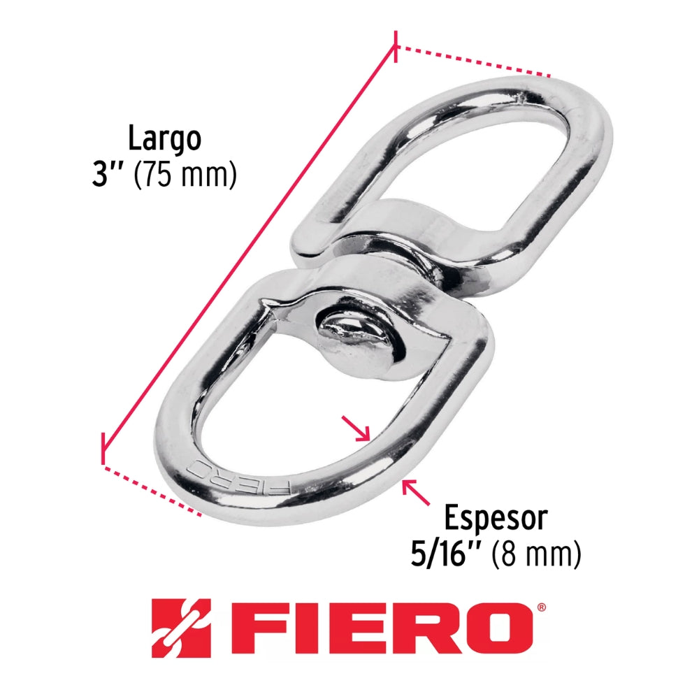 DESTORCEDOR DE CADENA DE ZINC PARA CABLE(5) 5/16" FIERO