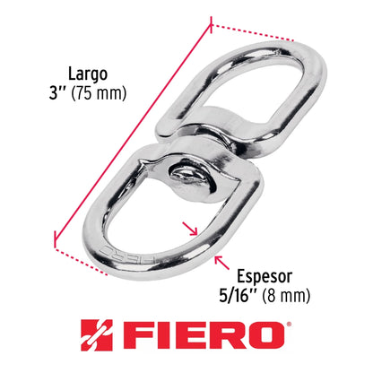 DESTORCEDOR DE CADENA DE ZINC PARA CABLE(5) 5/16" FIERO