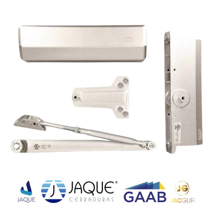 CIERRA PUERTA DE ALUMINIO COMPLETA DE POTENCIA 1 A 6 (600 lbs) COLOR GRIS