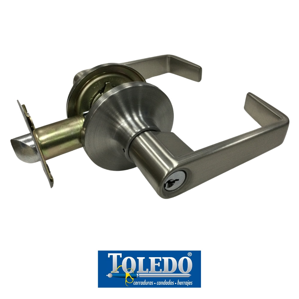 CERRADURA DE LEVER SEGOVIA LLAVE-BOTON SATIN NIQUEL TOLEDO