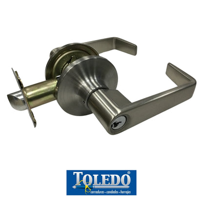 CERRADURA DE LEVER SEGOVIA LLAVE-BOTON SATIN NIQUEL TOLEDO