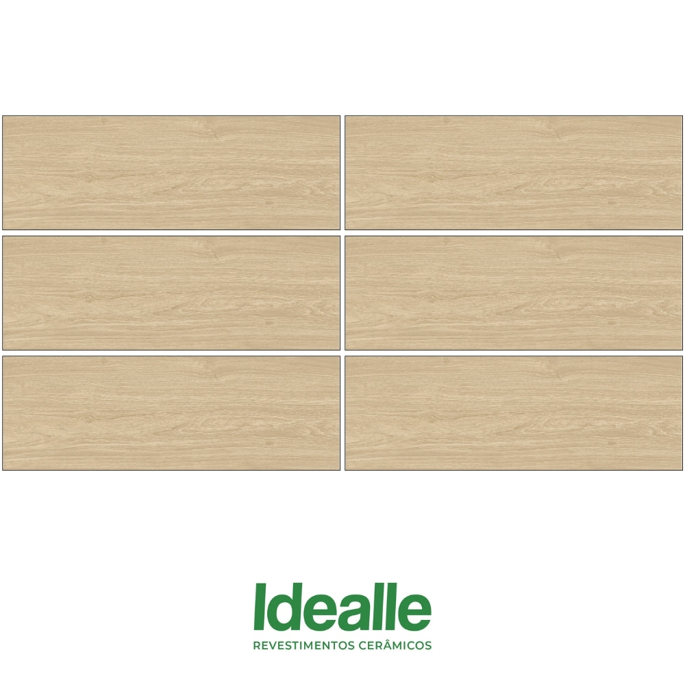 PISO DE CERAMICA TIPO MADERA IDEALLE SUGAR BLONDE 20X60 CM 1.70M2 CAJA 29309