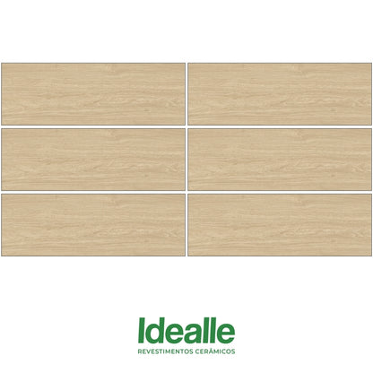 PISO DE CERAMICA TIPO MADERA IDEALLE SUGAR BLONDE 20X60 CM 1.70M2 CAJA 29309