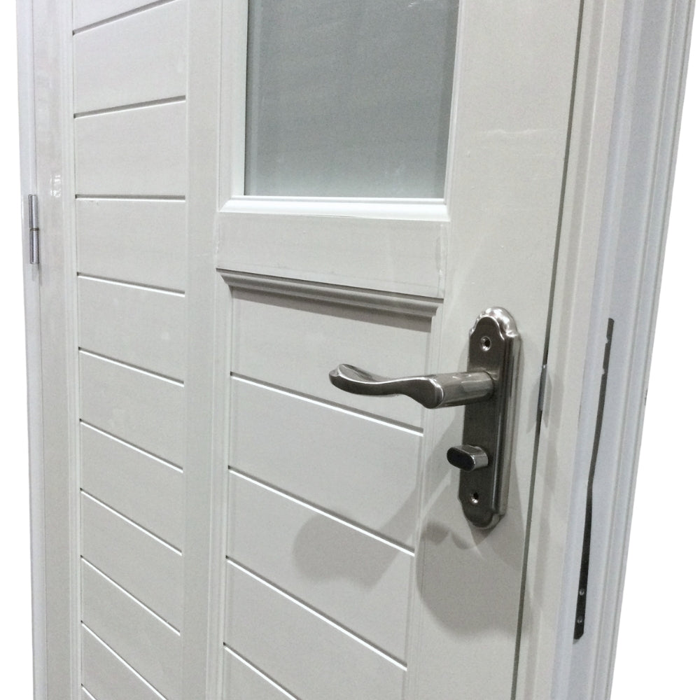 PUERTAS UPVC 3X7 CON MARCO 75MM BLANCO DERECHO  PG04 CON BISAGRAS Y CERRADURA