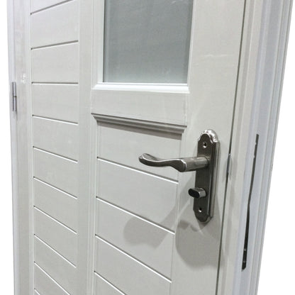 PUERTAS UPVC 3X7 CON MARCO 75MM BLANCO DERECHO  PG04 CON BISAGRAS Y CERRADURA