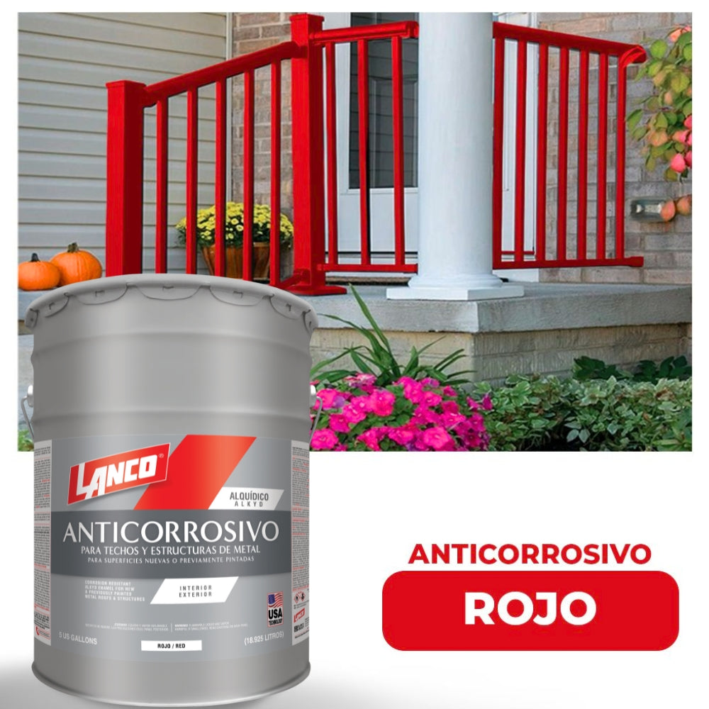 PINTURA ANTICORROSIVO ROJO 5 GALONES VA1453-2 LANCO
