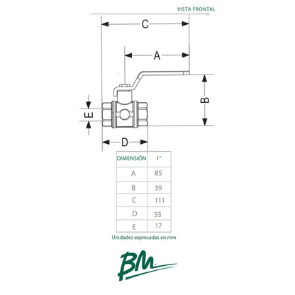 LLAVE DE BOLA 3/4 PULGADAS CROMADA BM-VB3/4