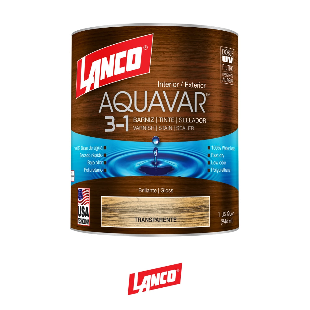 BARNIZ AQUAVAR TRANSPARENTE 1/4 AQ1368-5  LANCO