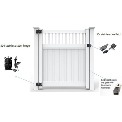CERCA DE UPVC PUERTA 4 PIES ST004