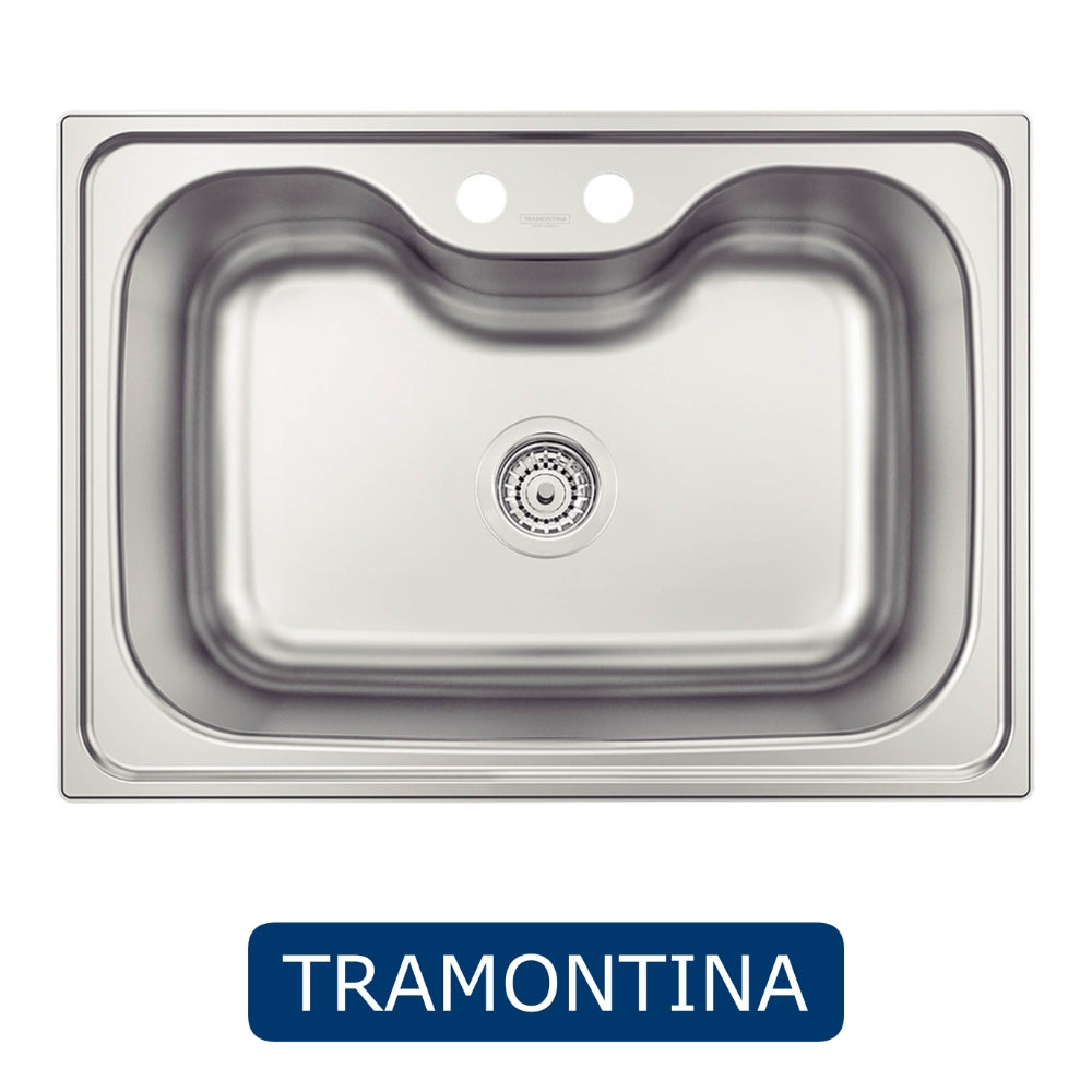 FREGADOR DE EMPOTRAR MORGANA SENCILLO ACERO INOXIDABLE SATINADO 69 CM X 49 CM TRAMONTINA 93806122