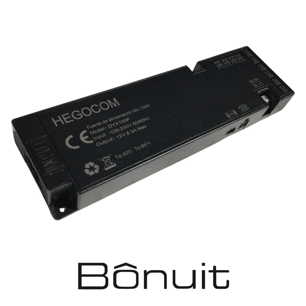FUENTE DE ALIMENTACION PARA PERFIL LED DC 12V-8,3A 100W SLIM DIMERIZABLE