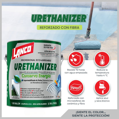 PINTURA IMPERMEABILIZANTE PARA TECHO URETHANIZER GALON RC994-4 LANCO