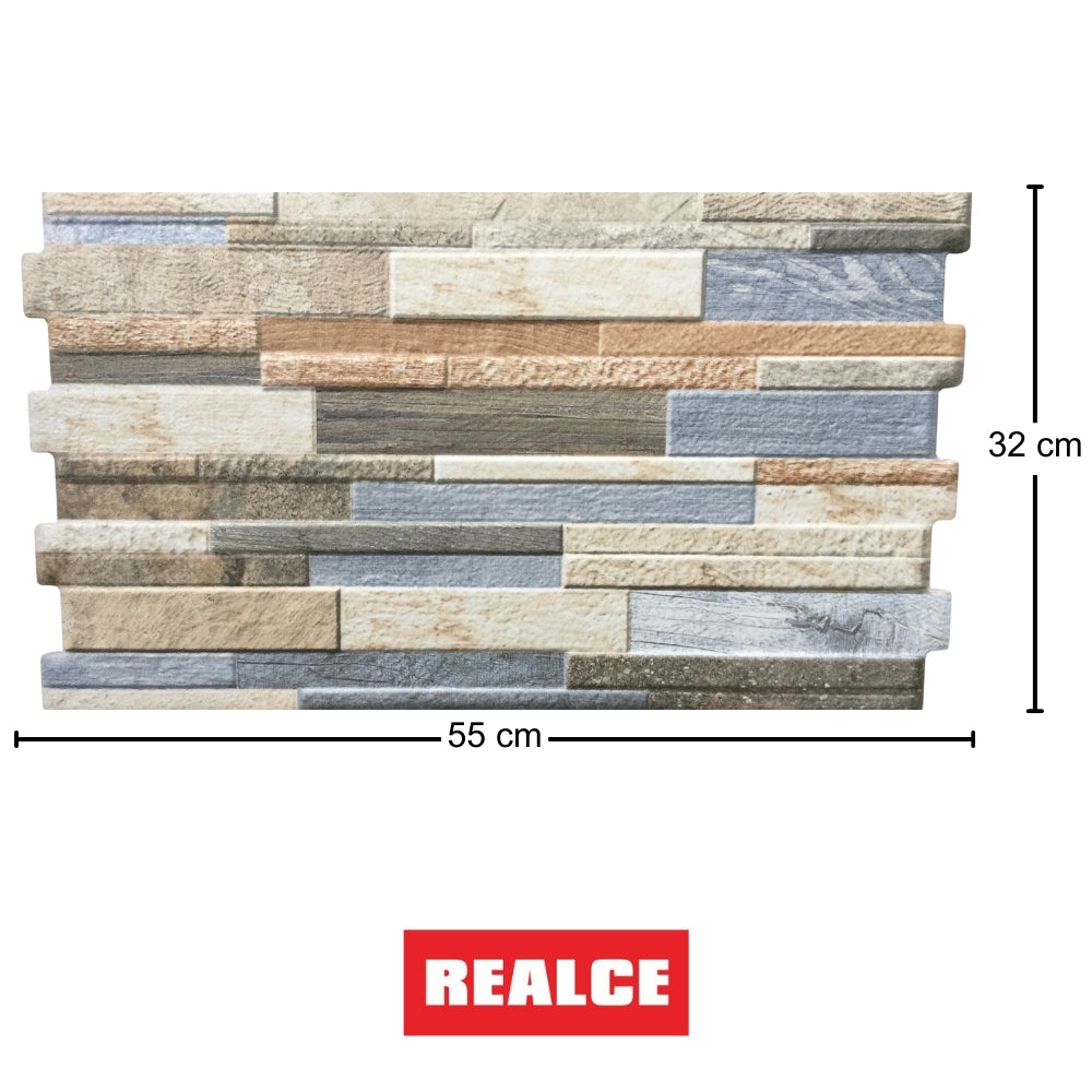 REVESTIMIENTO CERAMICO REALCE 32713 ROCK BLUE 32x55CM 1.39M2/CAJA