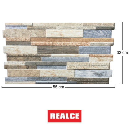 REVESTIMIENTO CERAMICO REALCE 32713 ROCK BLUE 32x55CM 1.39M2/CAJA